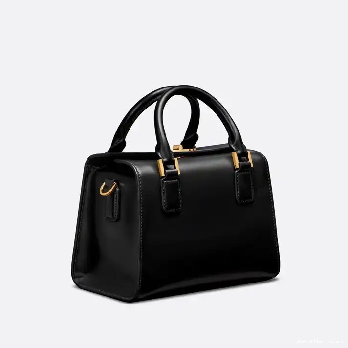 Cheap Small Dior Calfskin Black Boston Bag Box 0211