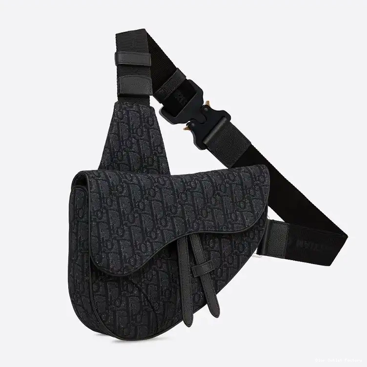 Cheap Crossbody Black Oblique Dior Motif Canvas Saddle 0212