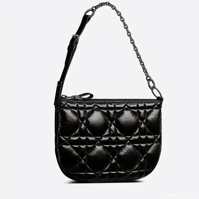 Cheap Calfskin Bag Caro Dior Black Mini Tulip Quilted Macrocannage 0210