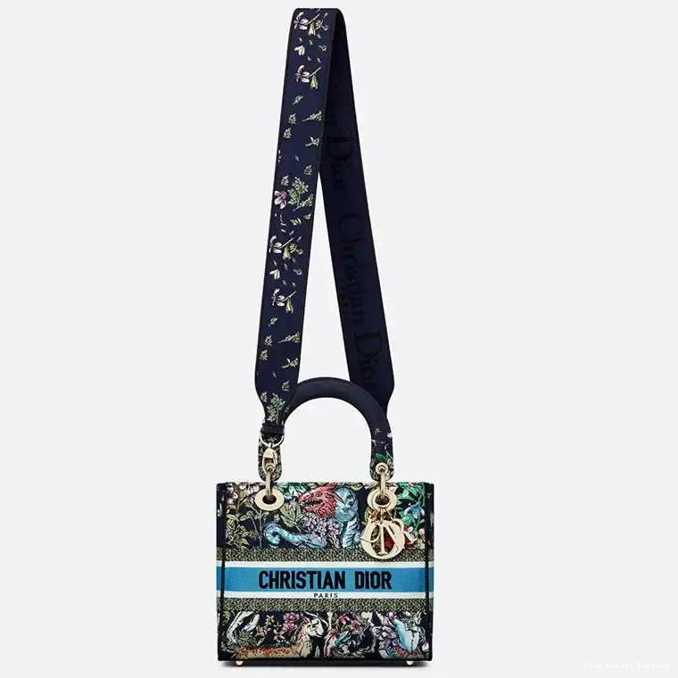 Cheap Bag D-Constellation Medium Blue Motif D-lite Canvas Lady 0211